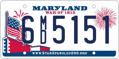 MD license plate 6MD5151