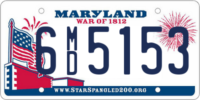 MD license plate 6MD5153