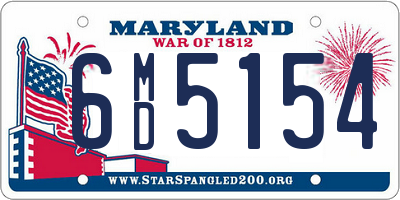 MD license plate 6MD5154