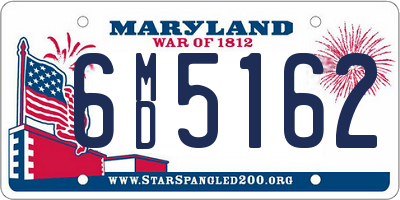 MD license plate 6MD5162