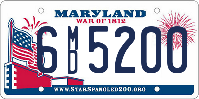 MD license plate 6MD5200