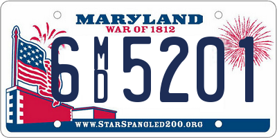 MD license plate 6MD5201