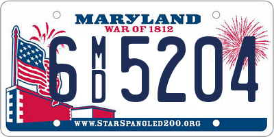 MD license plate 6MD5204