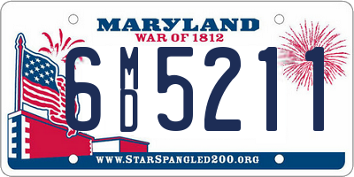 MD license plate 6MD5211