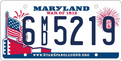 MD license plate 6MD5219