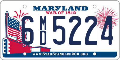 MD license plate 6MD5224