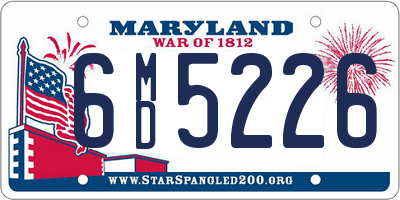 MD license plate 6MD5226