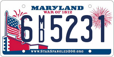 MD license plate 6MD5231