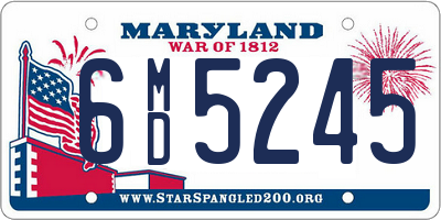 MD license plate 6MD5245