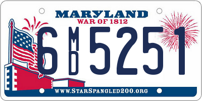 MD license plate 6MD5251