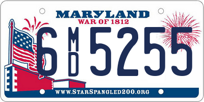 MD license plate 6MD5255