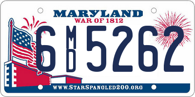 MD license plate 6MD5262