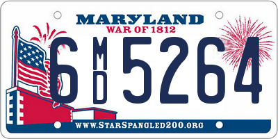 MD license plate 6MD5264