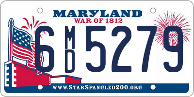 MD license plate 6MD5279