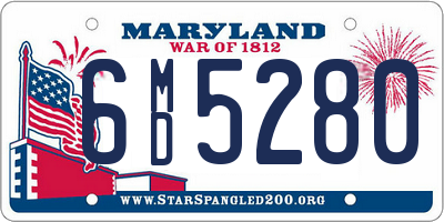 MD license plate 6MD5280