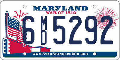 MD license plate 6MD5292