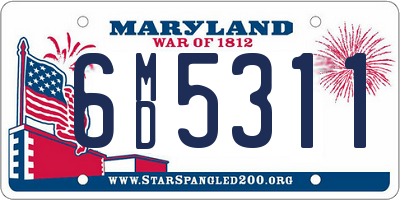 MD license plate 6MD5311