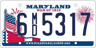 MD license plate 6MD5317
