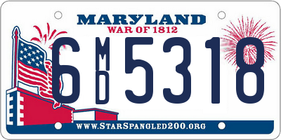 MD license plate 6MD5318