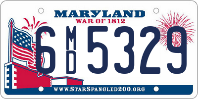 MD license plate 6MD5329