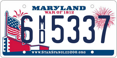MD license plate 6MD5337