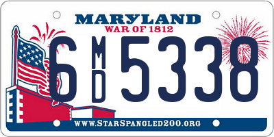 MD license plate 6MD5338