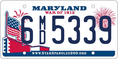 MD license plate 6MD5339