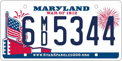MD license plate 6MD5344