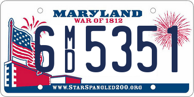 MD license plate 6MD5351