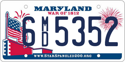 MD license plate 6MD5352