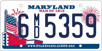 MD license plate 6MD5359
