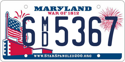 MD license plate 6MD5367