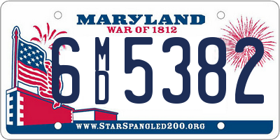 MD license plate 6MD5382