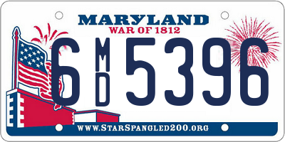 MD license plate 6MD5396