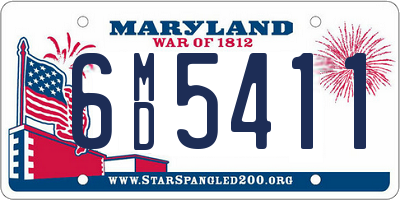 MD license plate 6MD5411