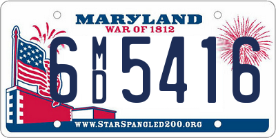 MD license plate 6MD5416