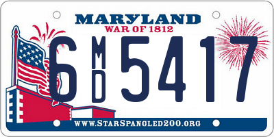 MD license plate 6MD5417