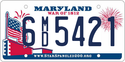 MD license plate 6MD5421
