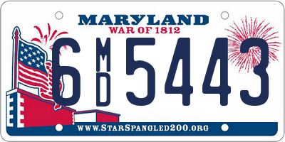MD license plate 6MD5443