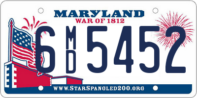 MD license plate 6MD5452
