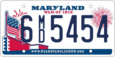 MD license plate 6MD5454