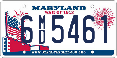 MD license plate 6MD5461