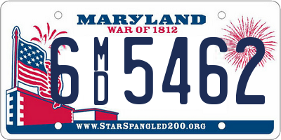 MD license plate 6MD5462