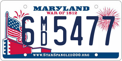 MD license plate 6MD5477