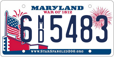 MD license plate 6MD5483
