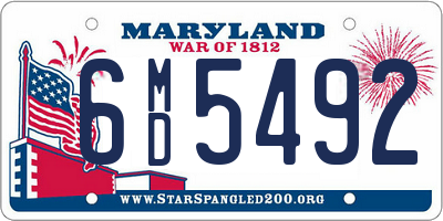 MD license plate 6MD5492