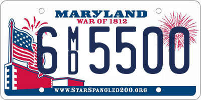 MD license plate 6MD5500