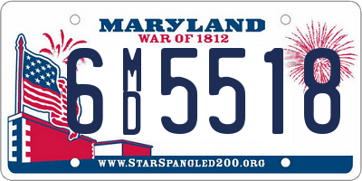 MD license plate 6MD5518