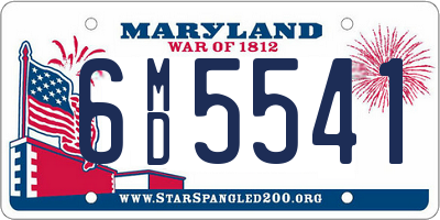 MD license plate 6MD5541