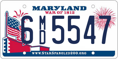 MD license plate 6MD5547